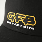 GFB accessory baseball hat with rubber logo closeup image